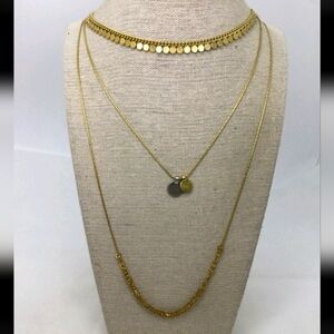 Madewel Goldtone Layering Necklace EUC 16"